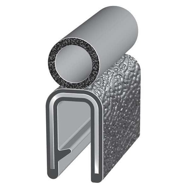 Edge Grip Seal, EPDM, 100 ft Length, 0.75 in Overall Width, Style: Trim with a Side Bulb