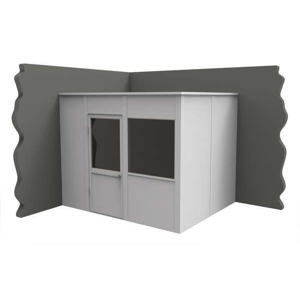 2-Wall Modular In-Plant Office, 8 ft H, 10 ft W, 8 ft D, White