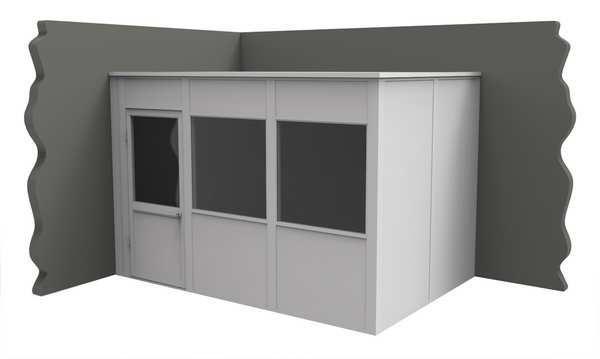 2-Wall Modular In-Plant Office, 8 ft H, 12 ft W, 8 ft D, White