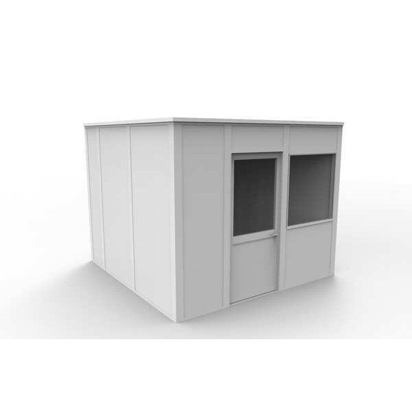 4-Wall Modular In-Plant Office, 8 ft H, 10 ft W, 10 ft D, White