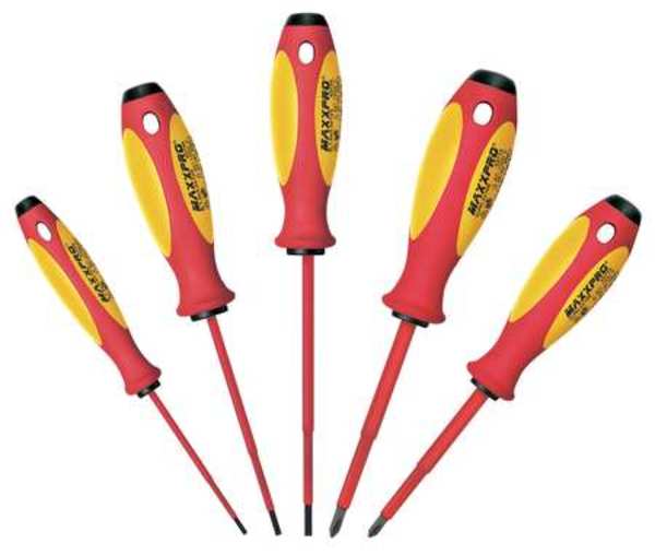 Insulated Screwdriver Set, Slotted/Phillips, 5 pcs