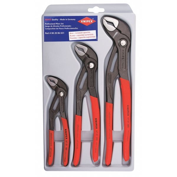 3 Piece Channellock Plastic Grip Plier Wrench Set Dipped Handle