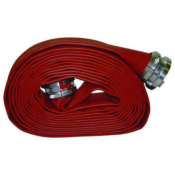 Supply Line Fire Hose, Dia. 5 In., Red