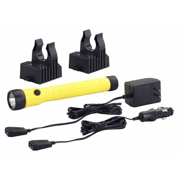 Yellow Rechargeable Led Industrial Handheld Flashlight, 130 lm
