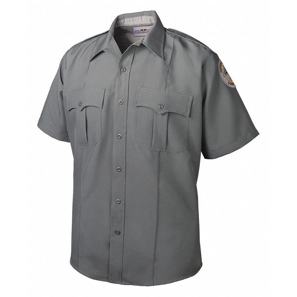Mens Gray SS Shirt, TDOC Patches, 18/18.5