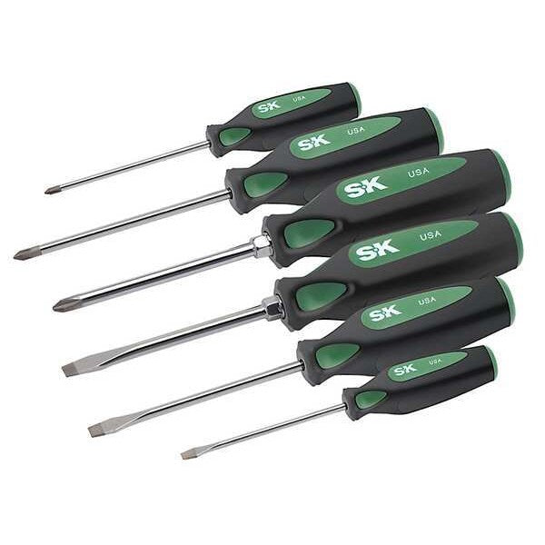 Screwdriver Set, Slotted/Phillips, 6 Pc