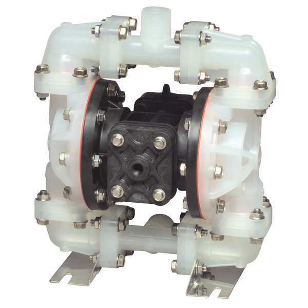 Double Diaphragm Pump, Polypropylene, Air Operated, 14 GPM