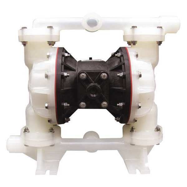 Double Diaphragm Pump, Polypropylene, Air Operated, 53 GPM
