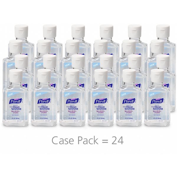 Advanced Hand Sanitizer Gel, 2oz Portable Bottle, PK24