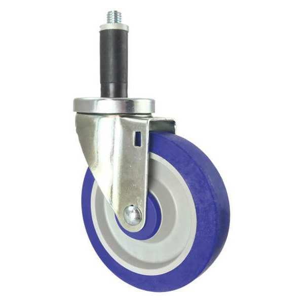 Swivel Stem Caster, Blue Rubber, 5