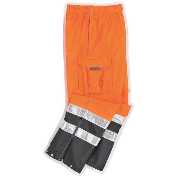 Rain Pant, Refl Piping, Orange, L-XL