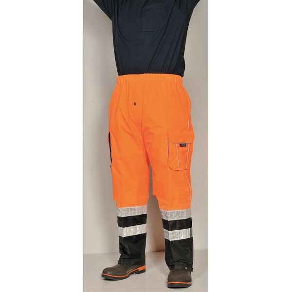 Rain Pant, Refl Piping, Orange, L-XL