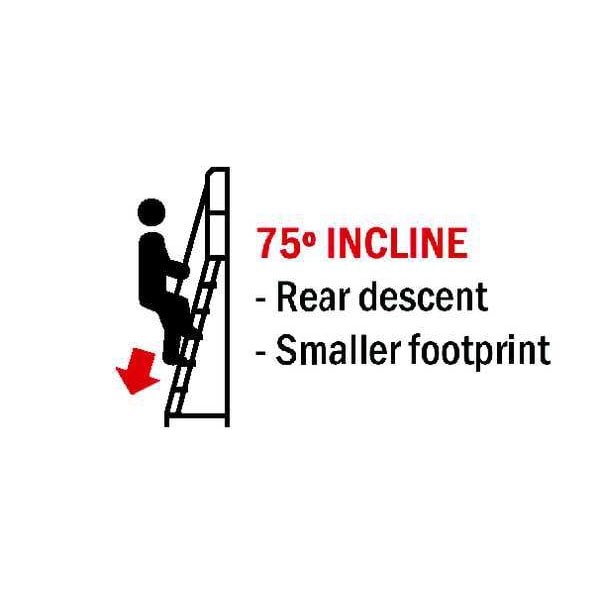 122 in Ladder, Steel, 8 Steps, Yellow Powder Coated Finish