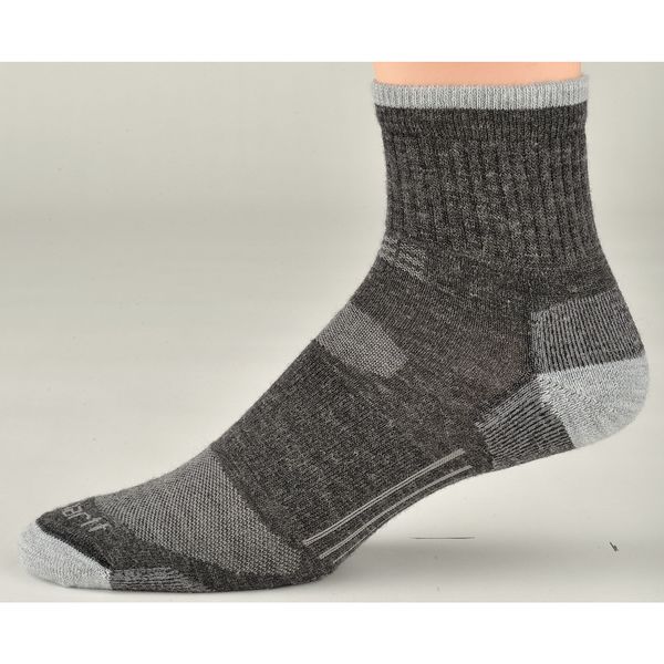 Socks, Mens, Quarter, Charcoal, L, 6-12, PR