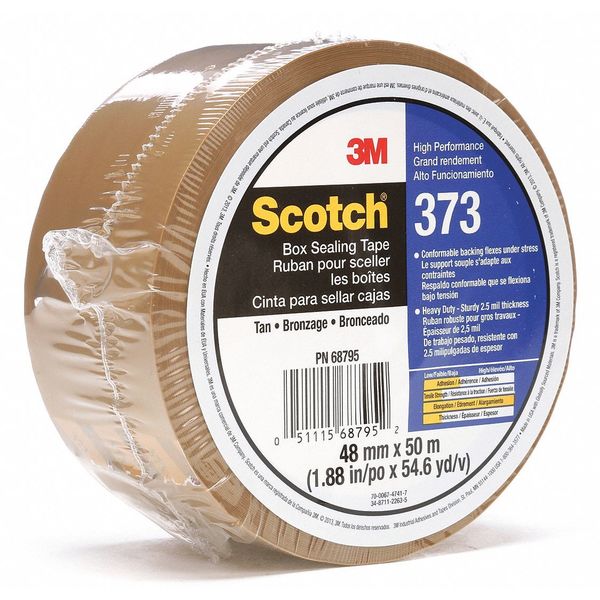 Carton Tape, Polypropylene, Tan, 48mm x 50m