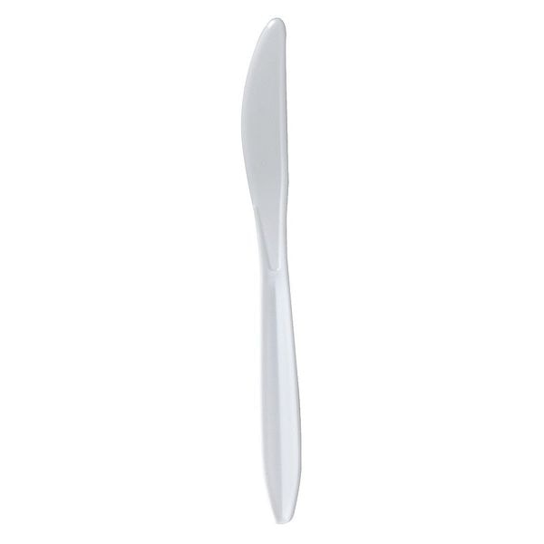 Wrapped Disposable Knife, White, Medium Weight, PK1000