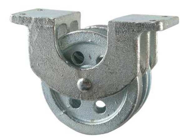 Double Pulley Block, Wire Rope, 3/16 in Max Cable Size, Electro-Galvanized