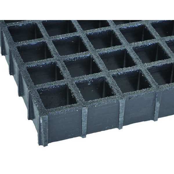 Molded Grating, 72 in Span, Grit-Top Surface, Corvex Resin, Dark Gray