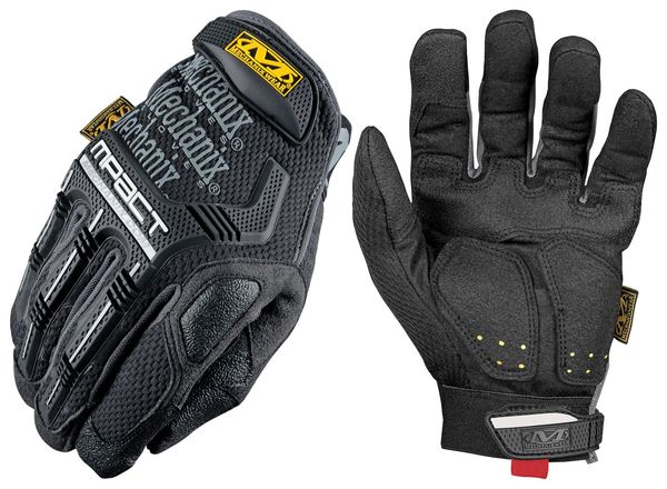 M-Pact Impact Resistant Work Gloves, Vibration Absorption, TPR, Black/Gray, 2XL, 1 Pair