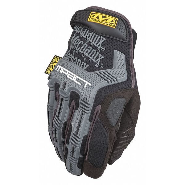 Mechanics Impact Gloves, M, Black, Synthetic Leather, Trekdry(R)