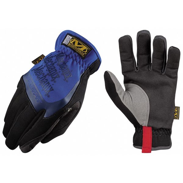 Mechanics Gloves, M, Blue, Synthetic Leather, Form Fitting Trek Dry(R)