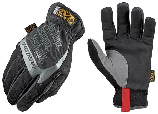 Mechanics Gloves, FastFit, TrekDry Material, High Dexterity, Black, Large, 1 Pair