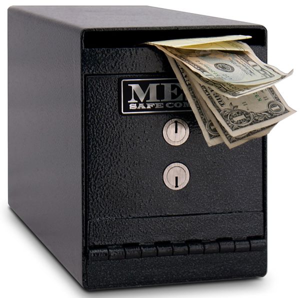 Drop Slot Depository Safe, with Dual Keyed 22 lb, Hammered Gray, Steel