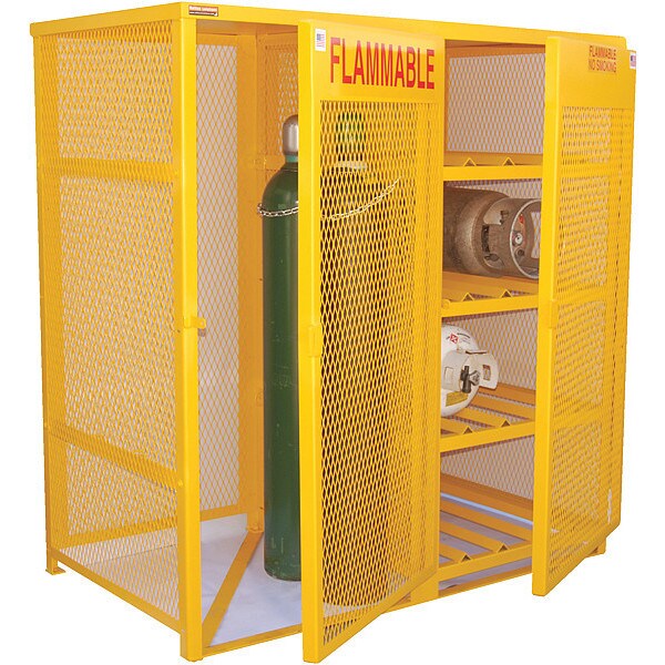 Yellow Cylinder Cabinet Horizontal & Vertical 8-10 Cylinder Capacity