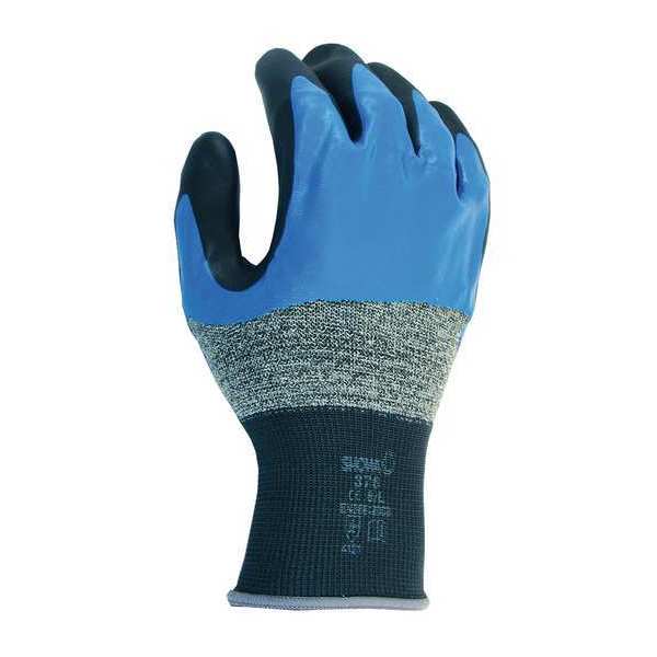 Coated Gloves, S, Black/Blue/Gray, PR