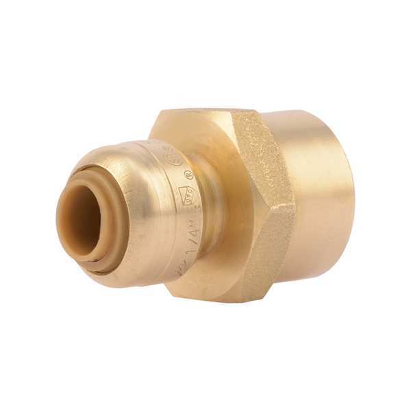 DZR Brass Female Reducing Adapter, 1/4 in Tube Size