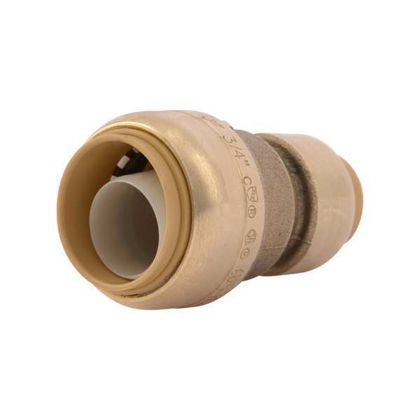 DZR Brass Reducing Coupling, 3/4 in x 1/2 in Tube Size