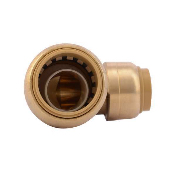 DZR Brass 90 Degree Reducing Elbow, 3/4 in x 1/2 in Tube Size