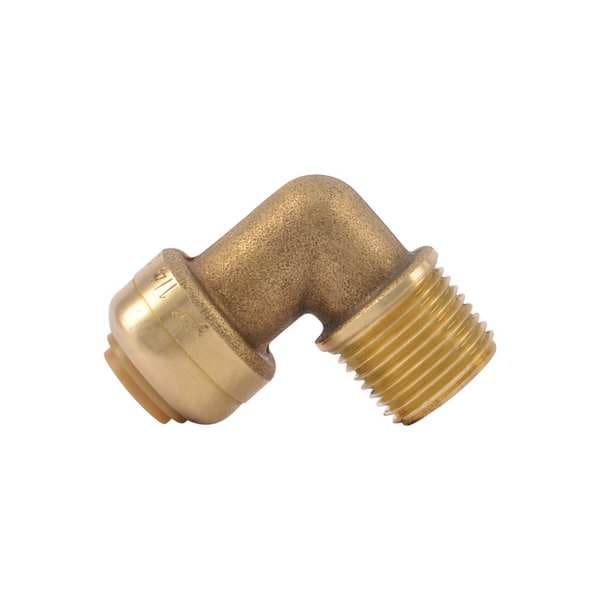 Chrome Plated DZR Brass 90 Degree Male Elbow, 3/8 in Tube Size
