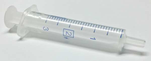 Plastic Syringe, Luer Slip, 2 mL, PK100