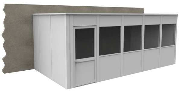 3-Wall Modular In-Plant Office, 8 ft H, 20 ft W, 10 ft D, White