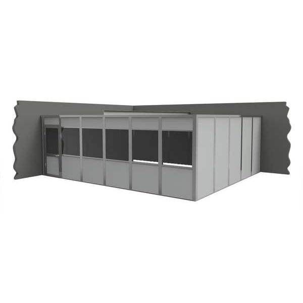 2-Wall Modular In-Plant Office, 8 ft H, 24 ft W, 20 ft D, Gray