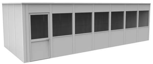 4-Wall Modular In-Plant Office, 8 ft H, 28 ft W, 12 ft D, White