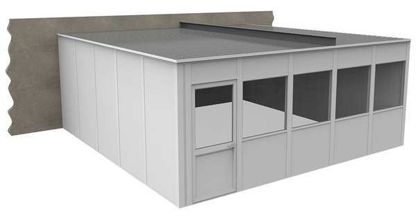 3-Wall Modular In-Plant Office, 8 ft H, 20 ft W, 20 ft D, White