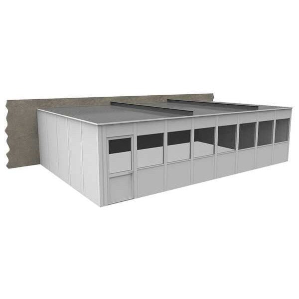 3-Wall Modular In-Plant Office, 8 ft H, 32 ft W, 20 ft D, White