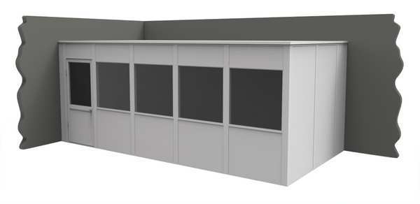2-Wall Modular In-Plant Office, 8 ft H, 20 ft W, 10 ft D, White