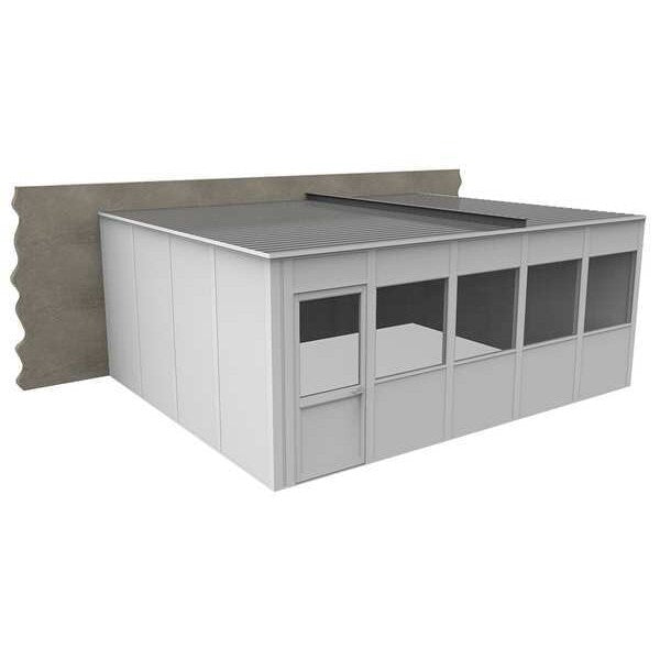 3-Wall Modular In-Plant Office, 8 ft H, 20 ft W, 16 ft D, White