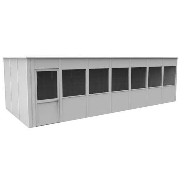 4-Wall Modular In-Plant Office, 8 ft H, 28 ft W, 12 ft D, White