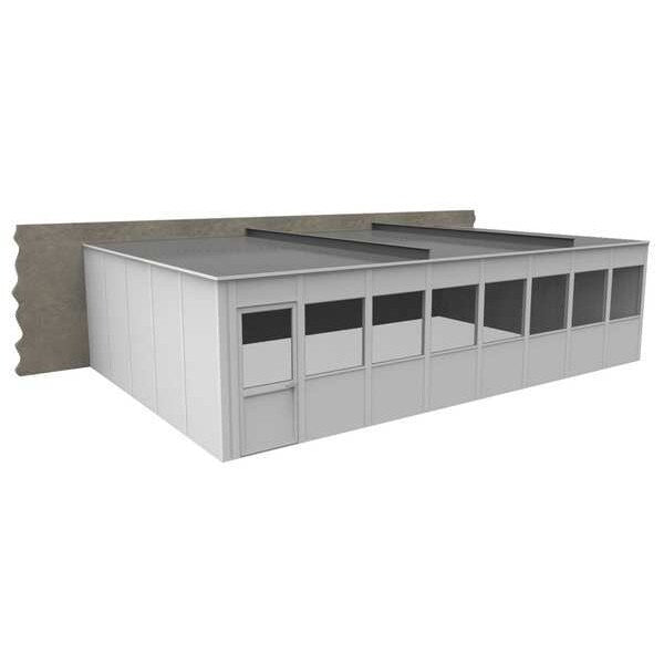 3-Wall Modular In-Plant Office, 8 ft H, 32 ft W, 20 ft D, White