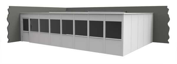 2-Wall Modular In-Plant Office, 8 ft H, 32 ft W, 20 ft D, White