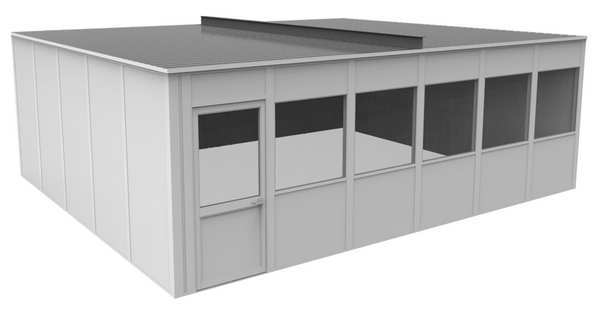 4-Wall Modular In-Plant Office, 8 ft H, 24 ft W, 20 ft D, White