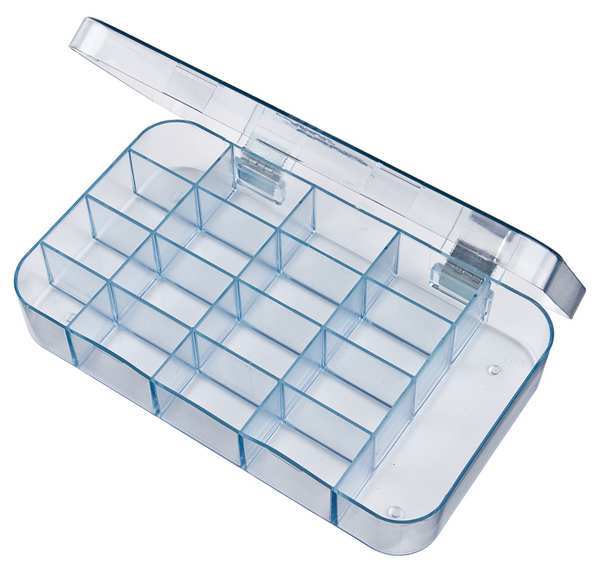 Compartment Box with 17 compartments, Plastic, 1 5/16 in H x 4-1/2 in W