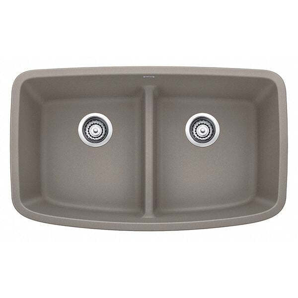 Valea Silgranit Equal Double Kitchen Sink with Low Divide - Truffle