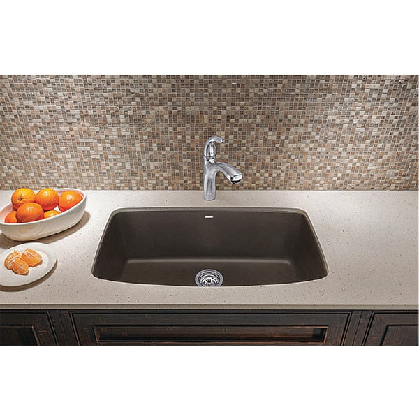 Valea Silgranit Super Single Undermount Kitchen Sink - Metallic Gray
