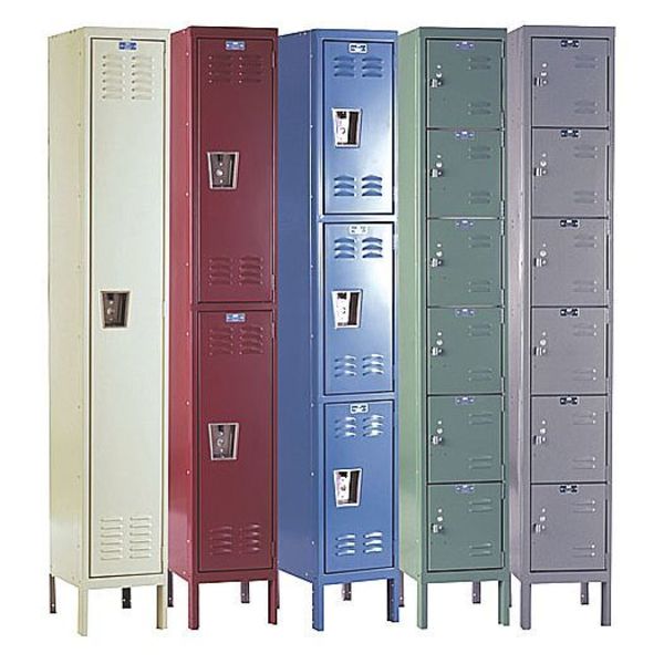 Wardrobe Locker, 12 in W, 18 in D, 78 in H, (1) Wide, (2) Openings, Tan