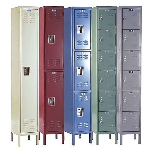 Wardrobe Locker, 12 in W, 18 in D, 78 in H, (1) Tier, (1) Wide, Dark Gray